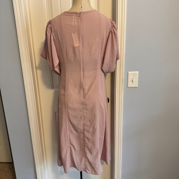 NEW Anthropologie 8 Modern Sheer Midi Dress in Violet Ice Pink ~ Sheer Classic - Picture 3 of 8